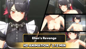 动画复仇！极品巨乳Ellen被狂干内射